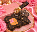 BROWN LV KEYCHAIN SET