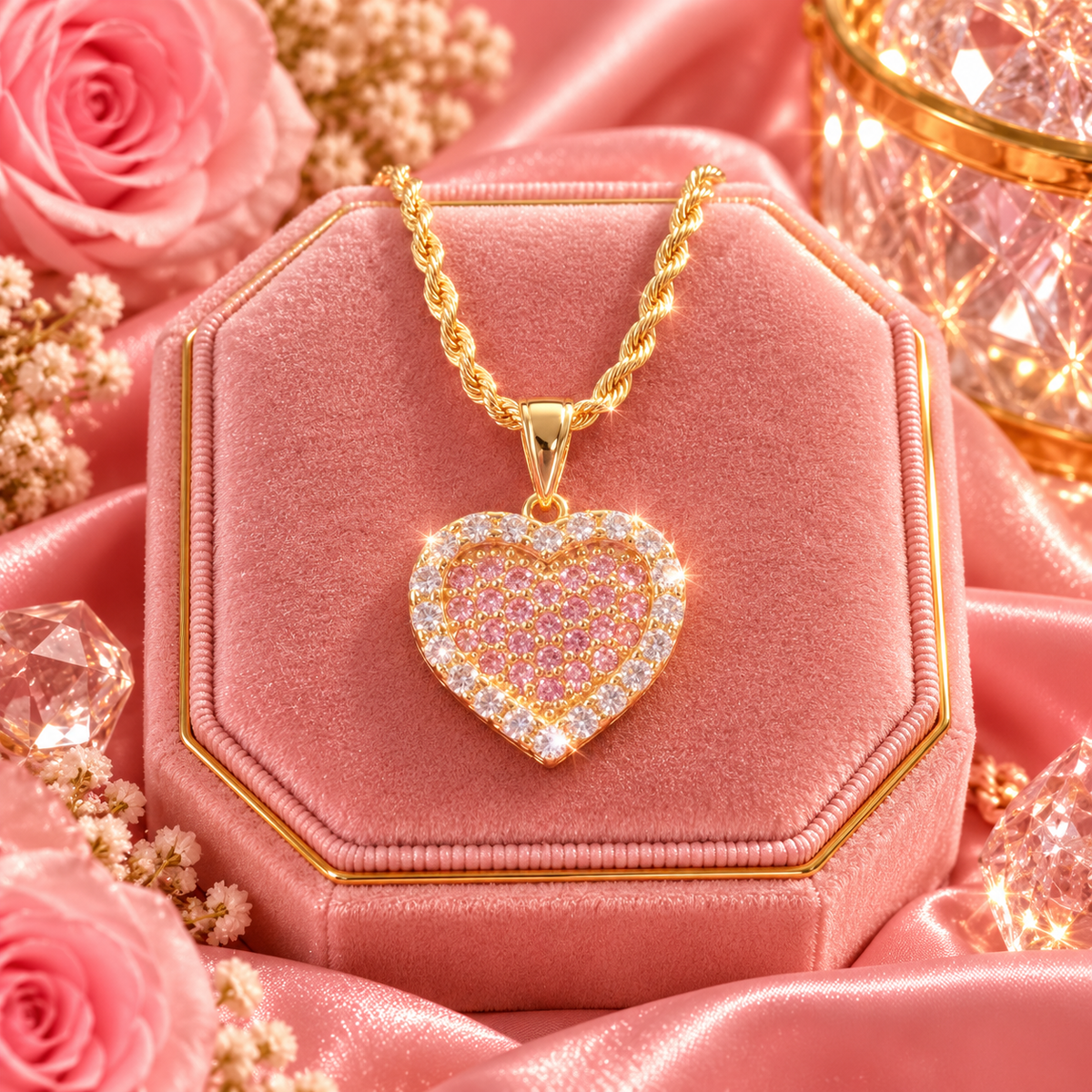 PINK HEART NECKLACE