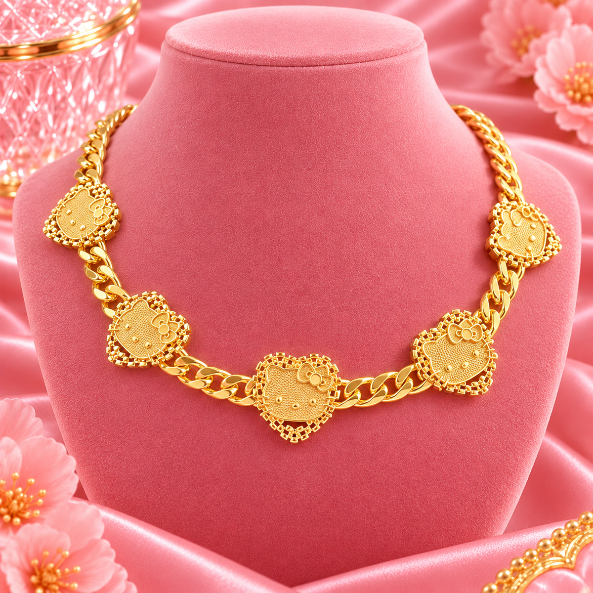 HK HEART FACE CHAIN