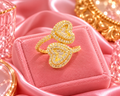 DOUBLE HEART RESIZABLE RING